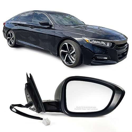 Side-View Mirrors May Detach - 2020-2021 Honda Pilot & Ridgeline, & 2020-2022 Passport & Odyssey 2 Lqito Right Passenger Side Door Mirror For Honda Accord LX, Sport 2018-2022 丨 Power 丨 Non-Heated No-Turn signal Match to Black Paint Replaces HO1321328 76208-TVA-A02 (3pin)