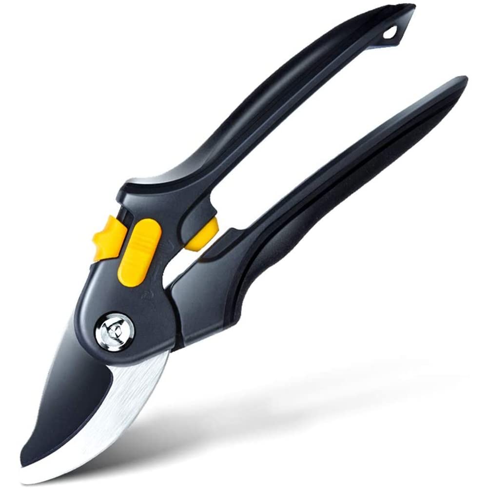 Forbici da potatura Professionali da Giardino SK5 Lama da 46 mm, cesoie per potatura Alberi, cesoie manuali in Acciaio Inox con Manici in Spugna e Protezione di Sicurezza