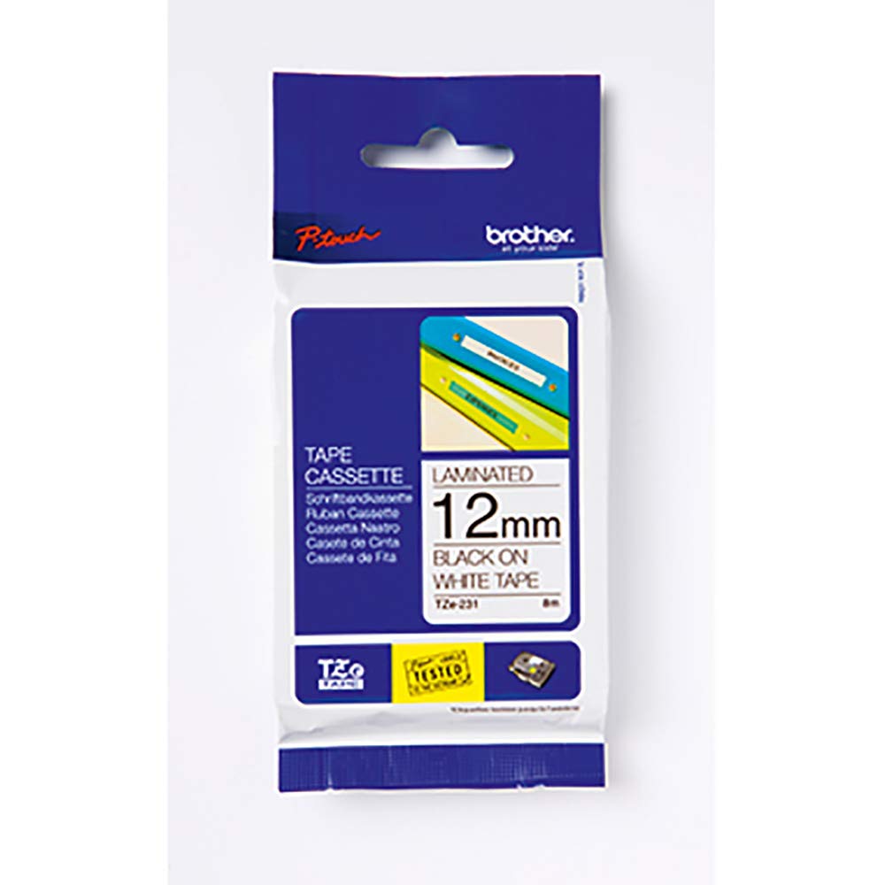 Brother TZe-435 Labelling Tape Cassette, White on Red, 12 mm (W) x 8 m (L), Laminated, Brother Genuine Supplies — image 1