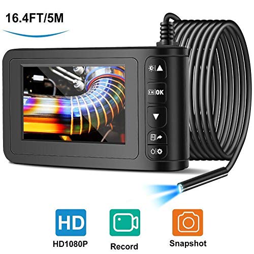 Industrial Endoscope with 4.3 inch LCD Color Screen 2MP Snake Camera 8mm Borescope