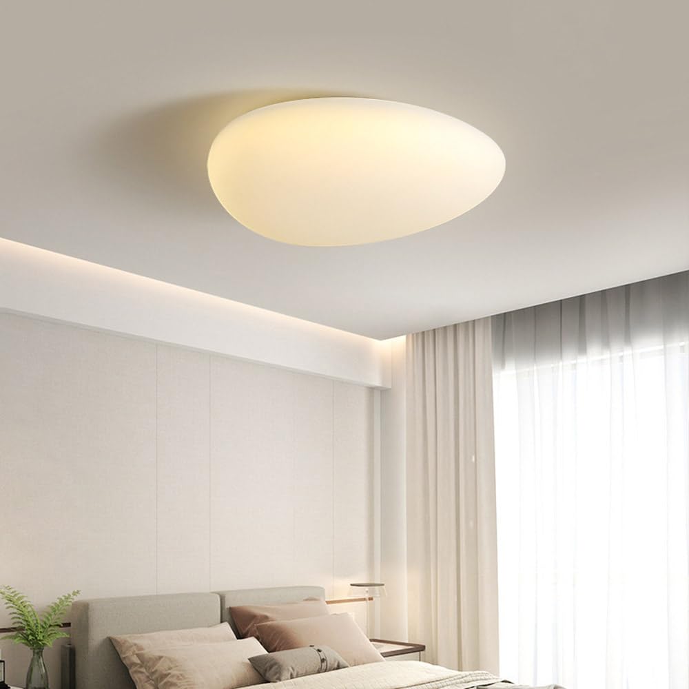 Générique Lampy sufitowe Nowoczesna ściemnialna lampa sufitowa LED z białym kloszem PE kształt kostki brukowej do sypialni salonu pralni korytarza oświetlenie sufitowe