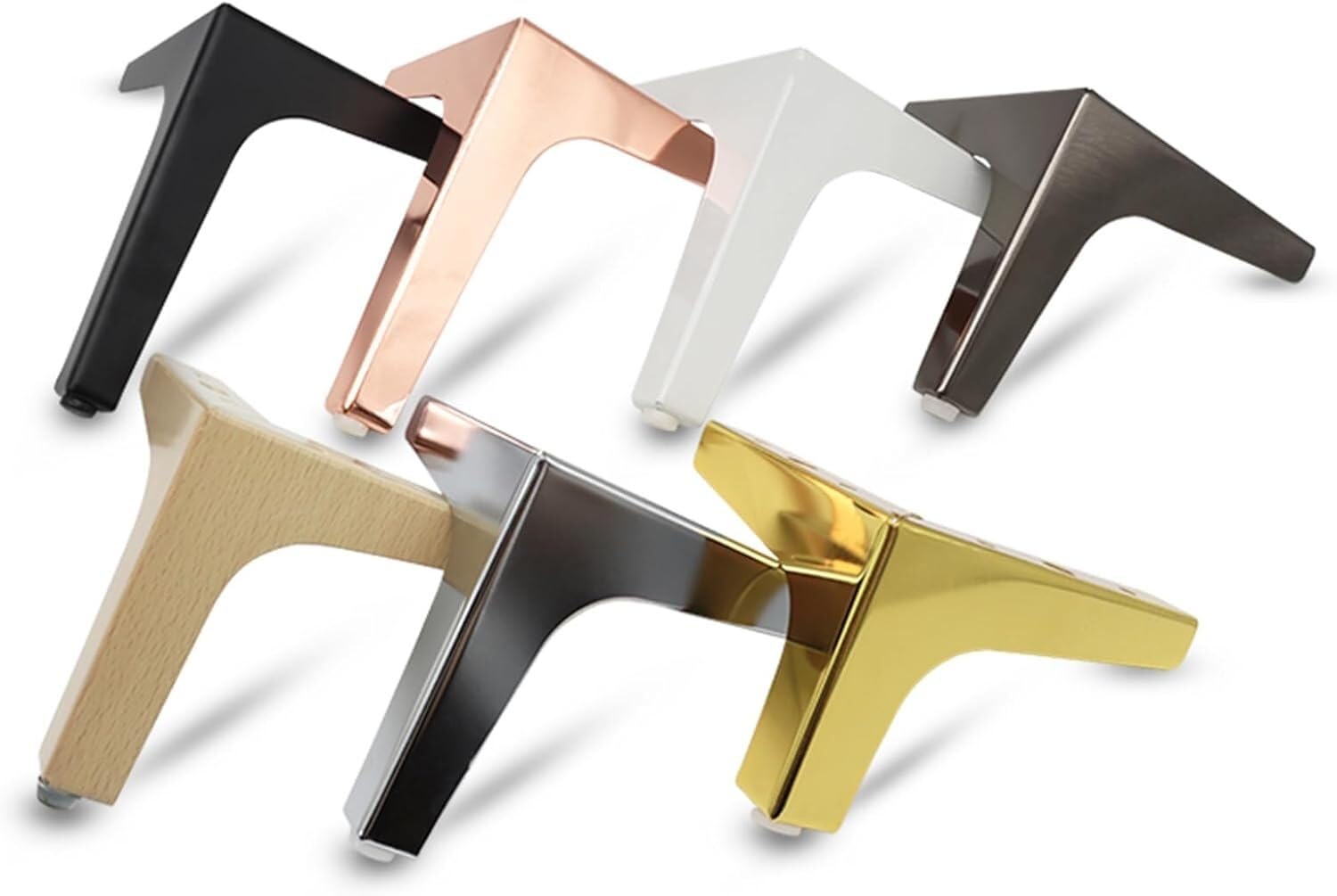 Rhllvj Gold Modern Metal Triangle Sofa Support Feet Furniture Replacement Feet For Sofas, Cabinets, Nightstands, Coffee Tables(Gold)