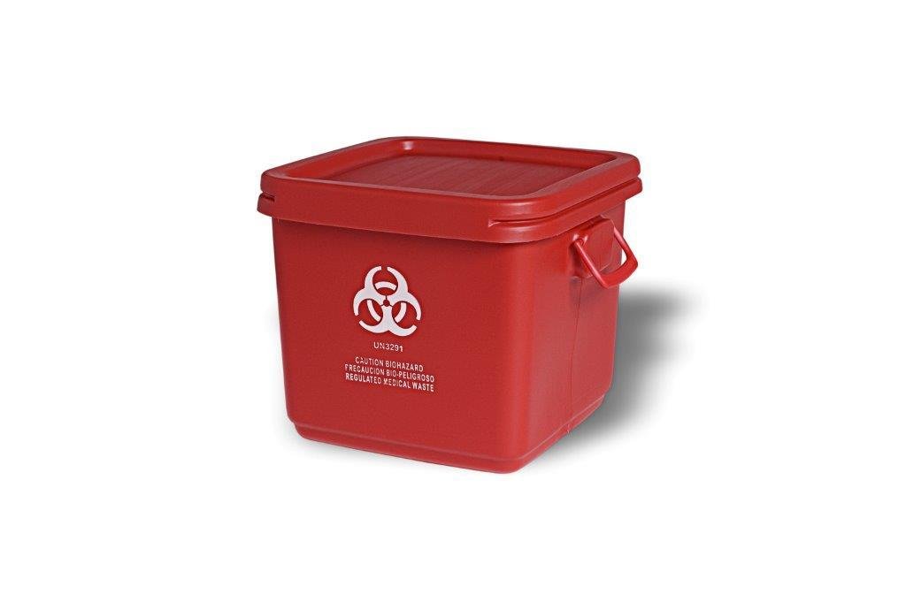 Assembled 18 Gallon Medical Waste Container, Red