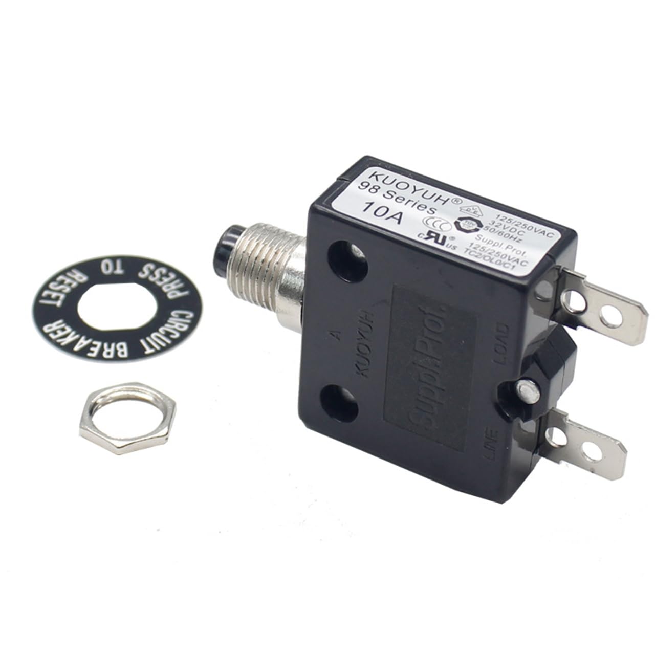 KUOYUH Circuit Breaker 98 series 32VDC 125/250VAC 50/60Hz (1pc 10A)