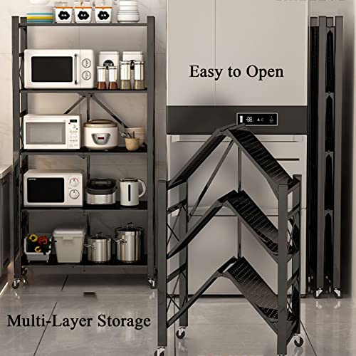 Étagère métallique pliable à roulettes pour optimiser les petits espaces - 3
