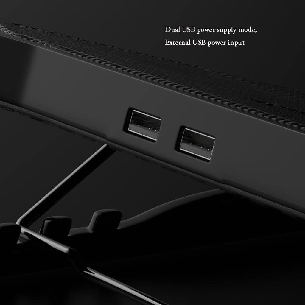 Chłodziarka do Laptopa Przenośny Podkładka Chłodząca Do Laptopa Z 3 Regulowanymi Wysokościami, Dwoma Wentylatorami I 2 Portami USB Odpowiednia Do Laptopów 12"-17" Stojak na Wentylator do Laptopa