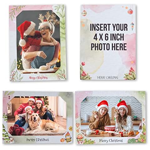 30 Pack Photo Christmas Cards With Envelopes - Photo Holiday Cards Cards Fits 4 x 6 Inches Image - Holiday Christmas Cards With Photo Insert In 5 Designs - Photo Insert Christmas Cards… Cover
