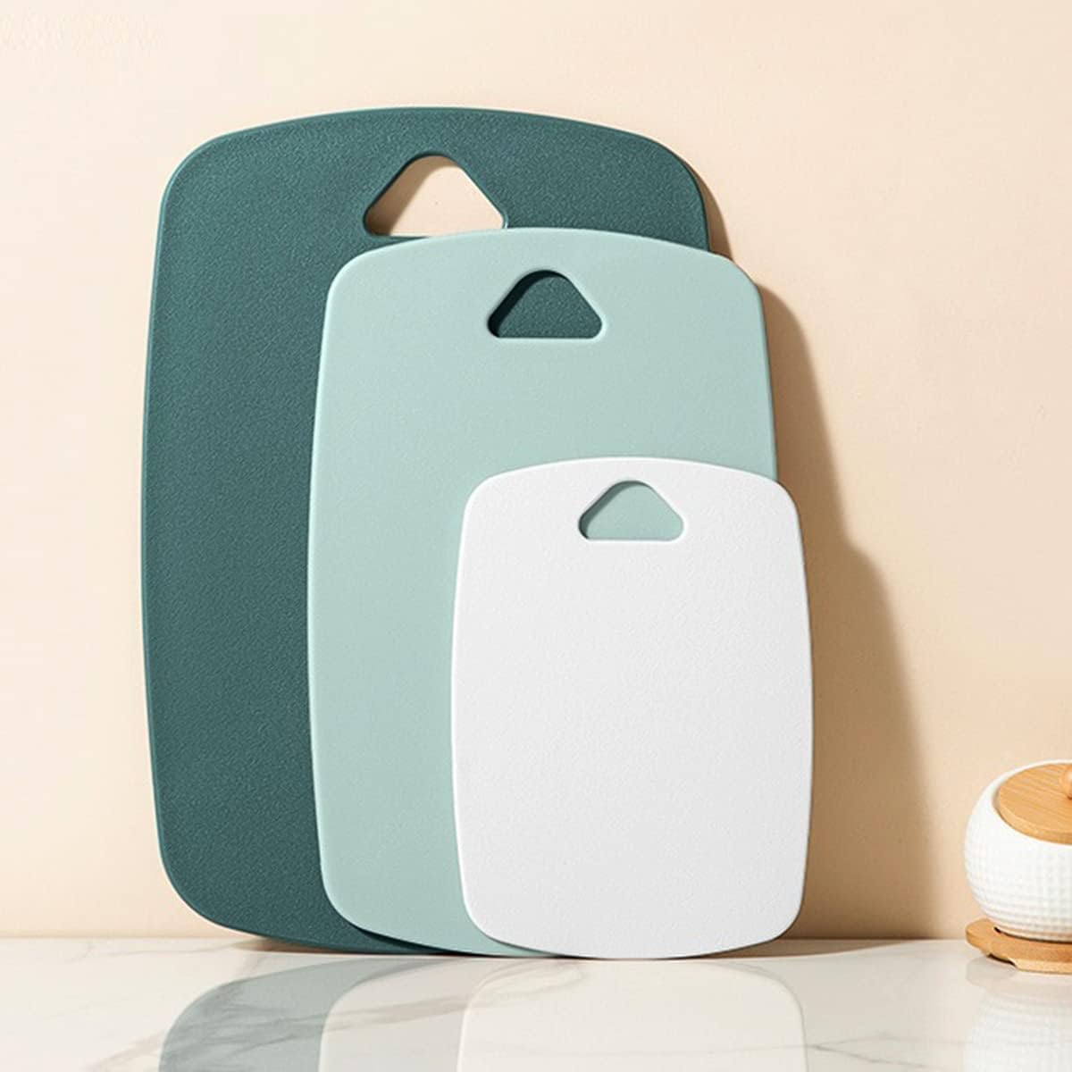 YELONA Gorilla Grip Durable Kitchen Cutting Board Set of 3, BPA Free, Large Dishwasher Safe Reversible Plastic Boards, Nonslip Handle and Border, Chopping Food, Cooking, Mint (B0CB4HF2RJ) Amazon Price History, Amazon Price Tracker