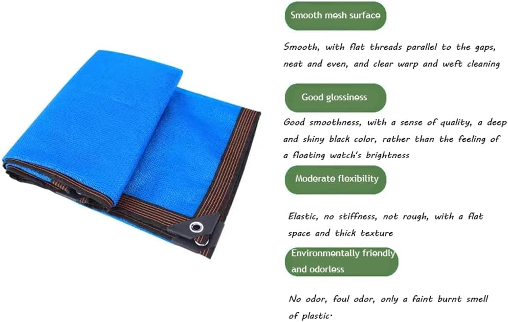 Blue Shade Cloth Anti-Aging Breathable and Durable Outdoor Sunshade Cloth for Deck Patio Garden(Size:3x14m)
