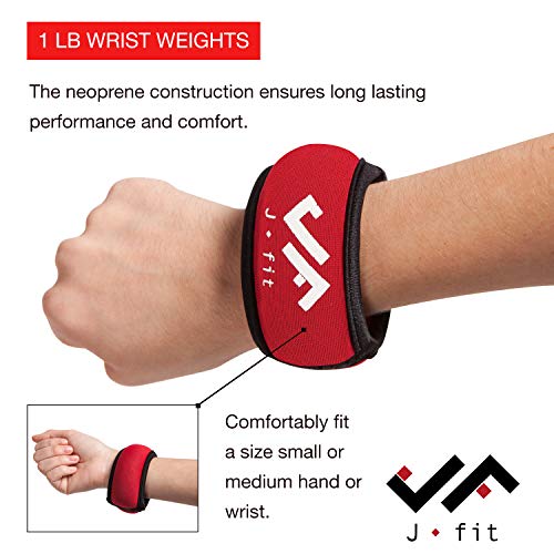 JFIT Wrist Weights 1 Lb Each - Size: SM-MED - Non-Adjustable for a Comfortable Fit -Fits Size Small-Medium Hands - Image 3