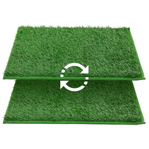 Image of LOOBANI Dog Grass Pee Pads, Artificial Dog Grass Pads for Potty Tray, Fake Grass for Dogs to Pee On, Outdoor Indoor Pee Grass for Dog Potty(18.1*23.1 inch)