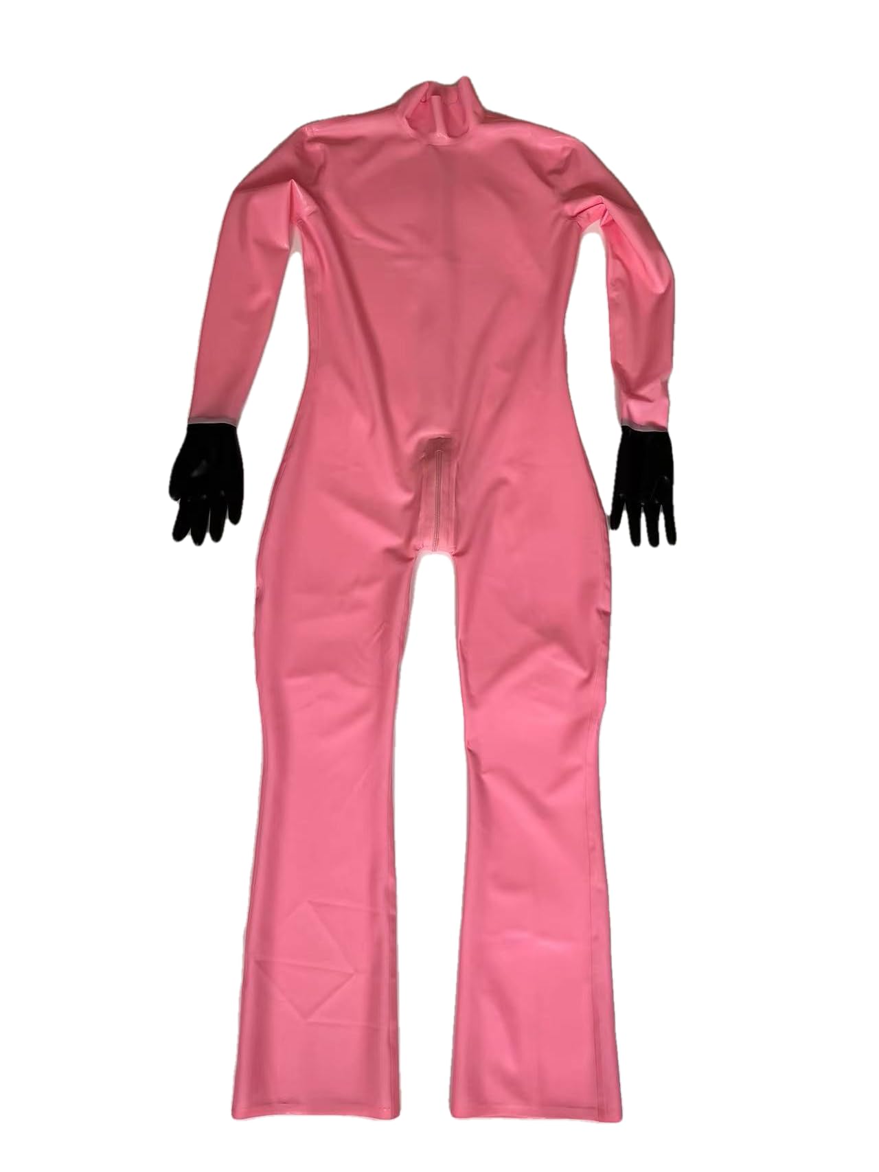 Combinaison Catsuit en Latex rose Sexy, vêtements moulants en caoutchouc pour combinaison fétichiste pour femmes