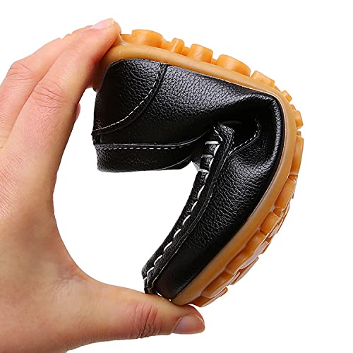 Image of SOFMUO Boys Girls Leather Loafers Slip-On Oxford Flats Boat Dress Schooling Daily Walking Shoes(Toddler /Little Kids)