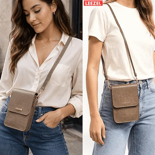 Image of LEEZEL Women's Girls Wallet Sling Bag for Mobile Cell Phone Holder