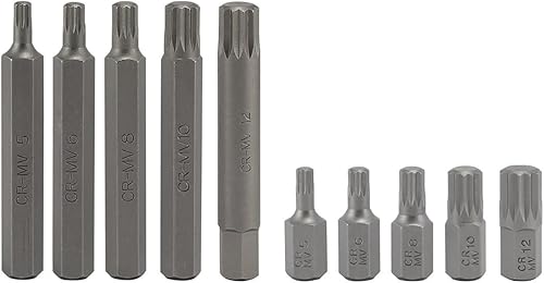 Miniatura 4 de NEIKO 10078A XZN - Juego de llaves de punta estriada triple cuadrada XZN  11 piezas largas y cortas  12 puntos  Acero crV