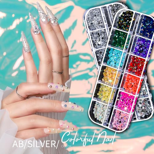 Teenitor Nail Charms Nail Art Kit with 15 Sheets Gold Nail Stickers, 6 Boxes of Nail Gems Nail Art Tools Nail Rhinestones for Nails, Nail Supplies 3D Nail Charms and Gems Nail Decals Nail Pearls - Image 7
