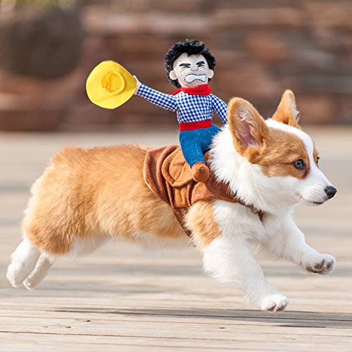 PEPAXON Pet Halloween Costumes Funny Dog Costume Cowboy Rider Dog Costume for Small Medium Large Dogs (XL) - Image 4