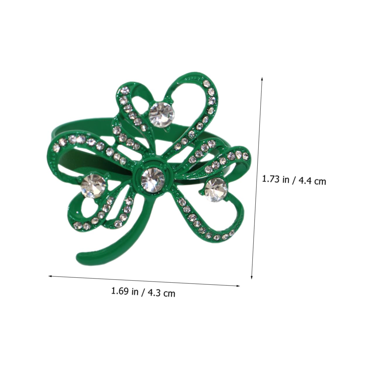 PRETYZOOM 3 Set Portatovaglioli Shamrock Portatovaglioli D'oro Risaia Portatovaglioli Autunnali Decorazioni Per Tovaglioli Portatovagliolo Trifoglio Perni Di Trifoglio Lega Green 4 Pezzi * 3