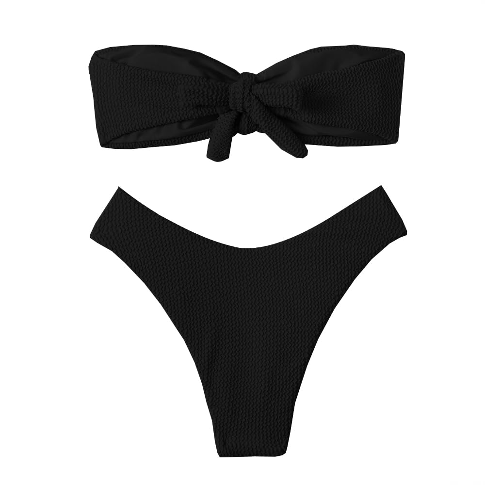 MARGOUNWomens Swimsuits Two Piece Bikinis Set Woman High Waist Bandeau Swimwear M8812