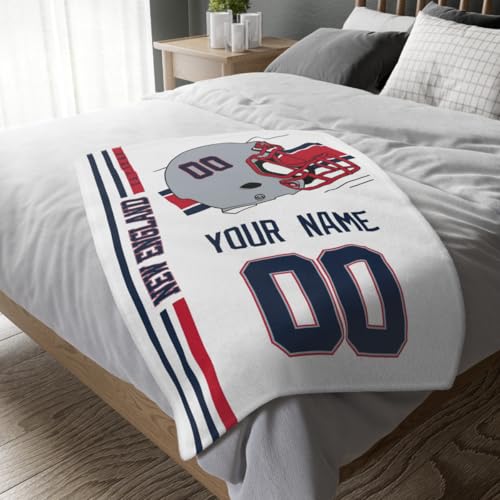 Image of New England Throw Blanket Custom Name and Number Personalized Gifts for Men and Women