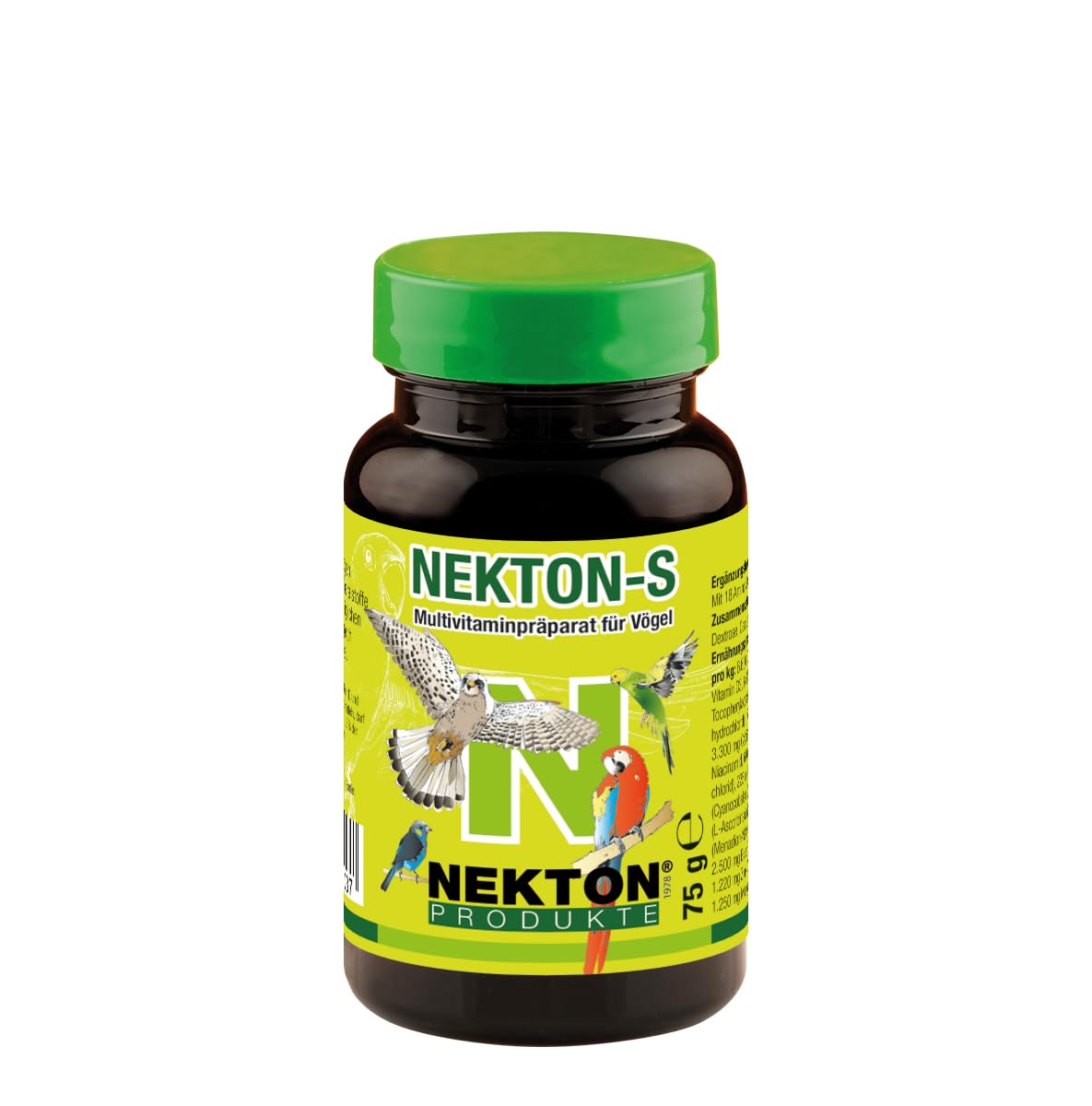 NEKTON-S | Multivitaminpräparat für Vögel | Vitamine, Aminosäuren, Mineralstoffe und Spurenelemente | Made in Germany (75g)