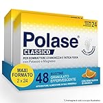 Polase Classico, Integratore Alimentare di Magnesio e Potassio, Contro Stanchezza e Fatica Fisica, Caldo, Sali Minerali Organici, Gusto Arancia, 2x24 Bustine