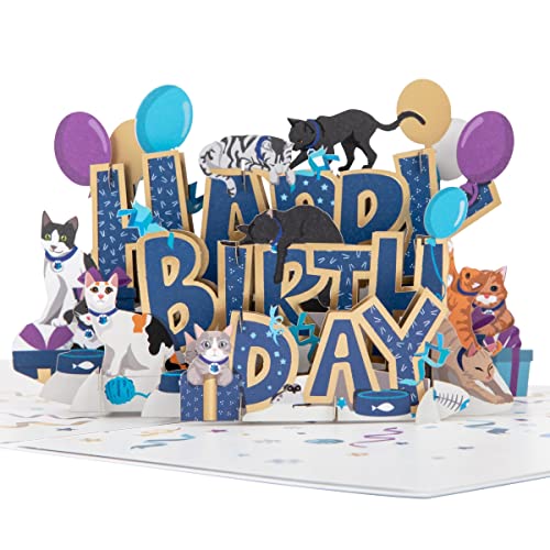 Cardology– Pop-Up-Karte „Happy Birthday Cats“, 3D-Geburtstagskarte für Katzenliebhaber, Battersea-Charity-Karte, offiziell lizenziert Cardology– Pop-Up-Karte „Happy Birthday Cats“, 3D-Geburtstagskarte für Katzenliebhaber, Battersea-Charity-Karte, offiziell lizenziert