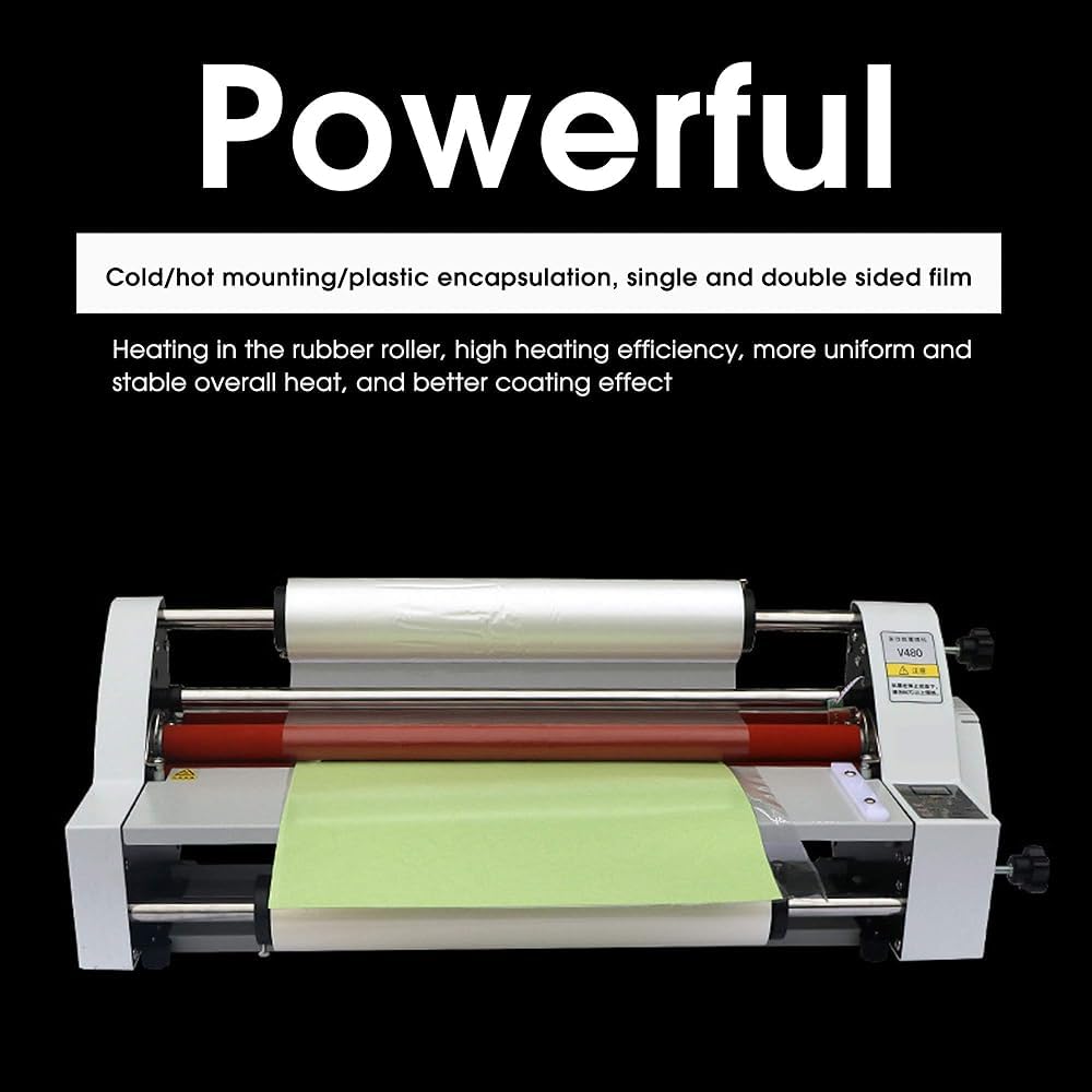 Laminator walcowany na gorąco i na zimno, 17-calowy laminator rolkowy jednostronny termiczny, szybkie nagrzewanie 1 minuty laminatora papierowego do użytku szkolnego biura komercyjnego