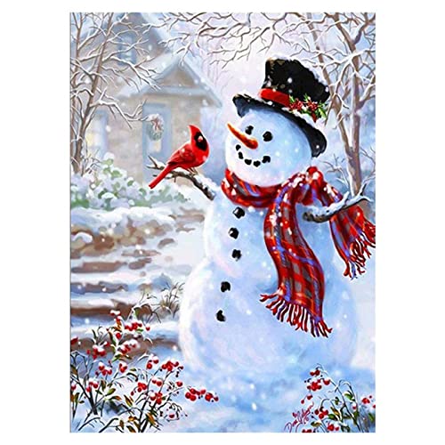 Peinture diamant 5d complet bonhomme de neige en kit broderie 40x100cm