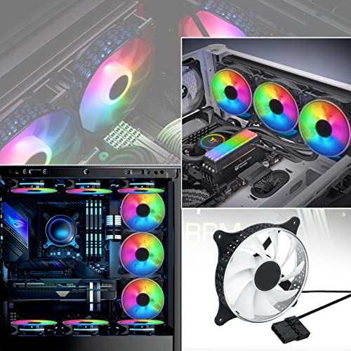 RiaTech 3 Pack RGB LED Series 120mm Case Fan For Pc, 1500 RPM, PWM connector Unique Ultra Quiet Long Life Gaming Cpu Cooler Fan - 4pin Molex connector - Image 5