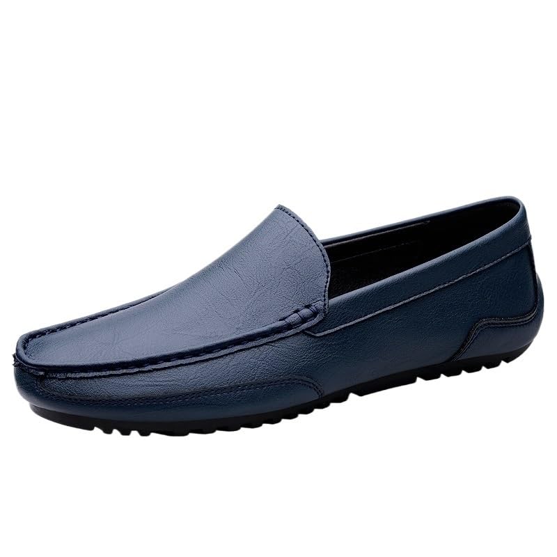 Party Loafers for Men's Pu Leather Classic Round Toe Comfortable Flat Heel Slip Resistant Wedding Slip-on