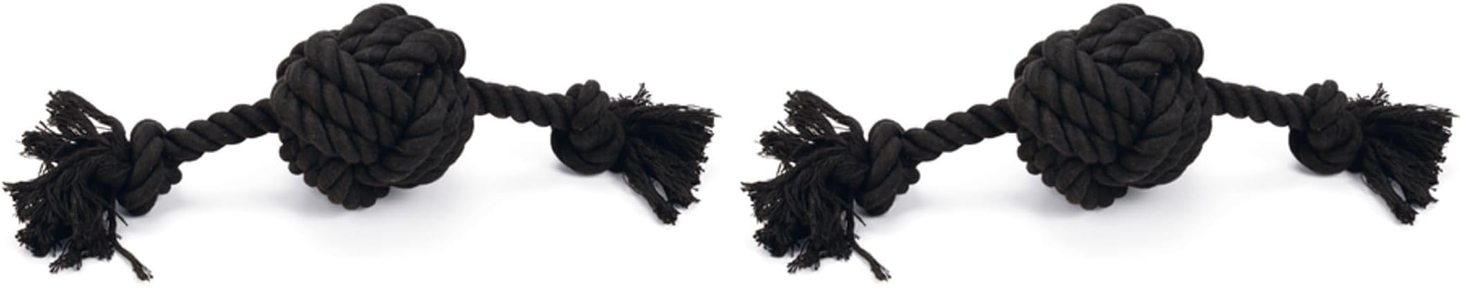 Beeztees Köpek Oyuncağı, Diş İpinden Top ve İpi, Siyah, 34x10x9cm, 255gr (2 paketi)