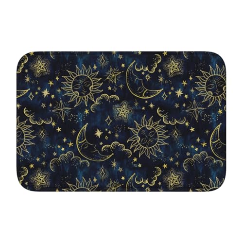 玄関マット 月 太陽 バスマット 室内 屋外 足拭きマット カーペット おしゃれ 北欧 滑り止め付き 洗える ベットルーム 浴室 台所 寝室 業務用 家庭用 40×60cm