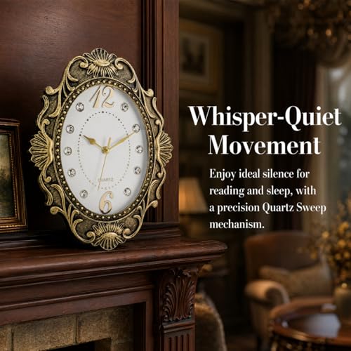 ZAVOOS 2 Pack 14 Inch Vintage Wall Clock, Battery Operated Quartz Movement - Image 4