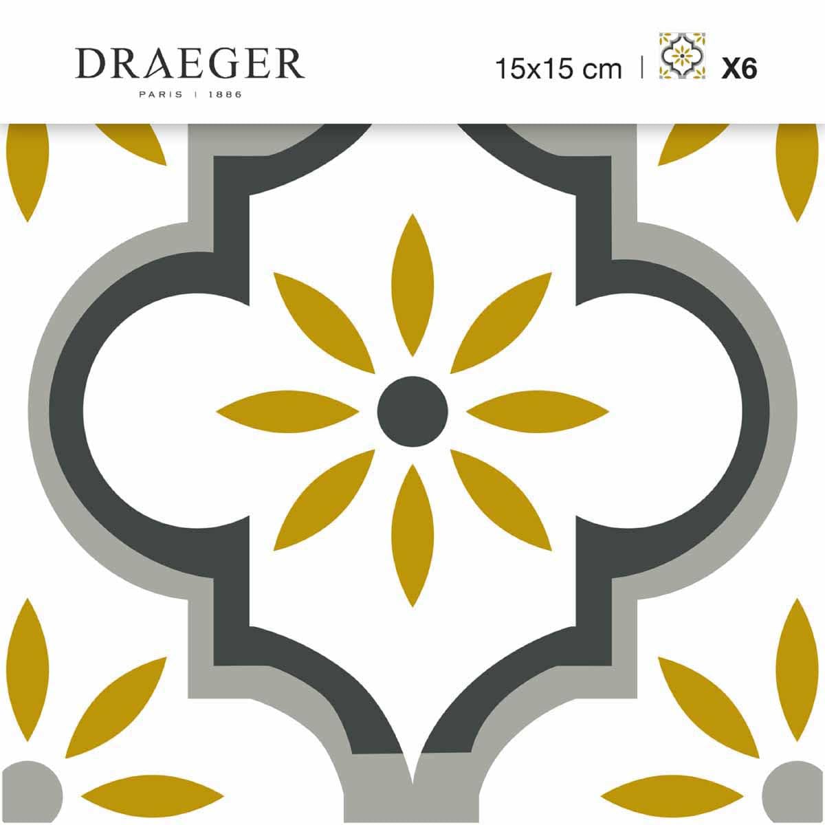 Draeger Paris Fliesenaufkleber – Set Mit 6 Stück, Je 15x15 Cm, Selbstklebend & Wasserfest, Ideal Für Küche & Bad