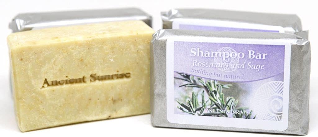Ancient Sunrise Rosemary and Sage Shampoo Bar - Adds shine and tames frizz - All natural shampoo no parabens no sulfates and no silicones