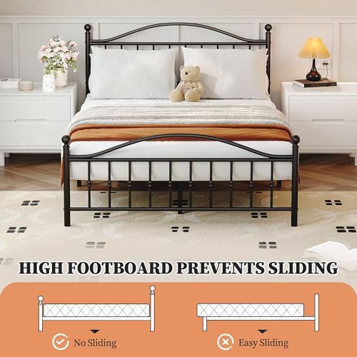 IDEALHOUSE Full Metal Bed Frame with Victorian Headboard, Underbed Storage - image 4