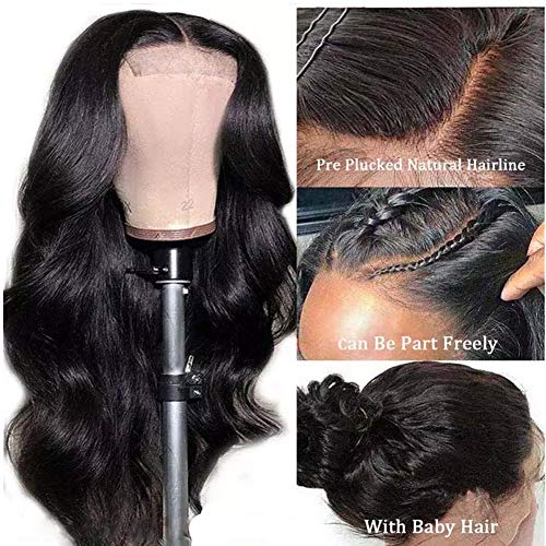 Iupin Body Wave Lace Front Wigs Human Hair Pre Plucked Bleached Knots With Baby Hair Glueless 4×4 Brazilian Virgin Lace Closure Human Hair Wigs For Black Women Natural Color 150 Density #TOP3