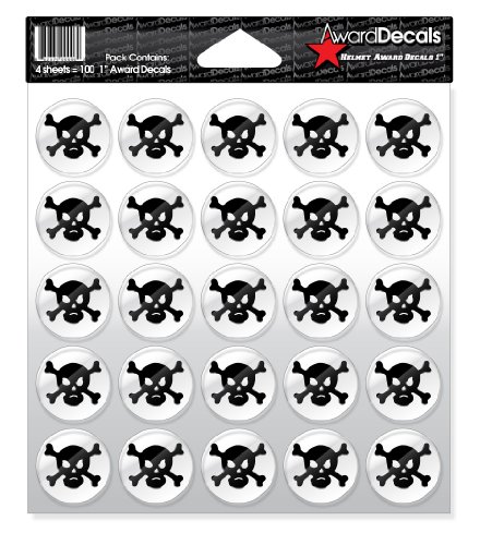 Image of Award Decals Skull and Crossbone (Black on Clear)
