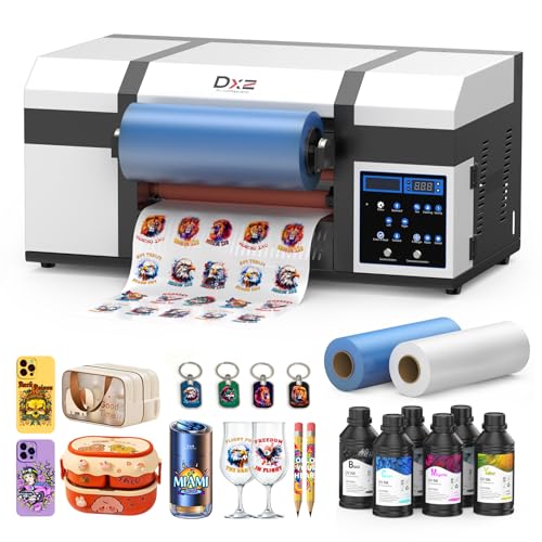 DXZ A3 UV DTF Printer with Laminator, Dual XP600 Print Heads, Auto...