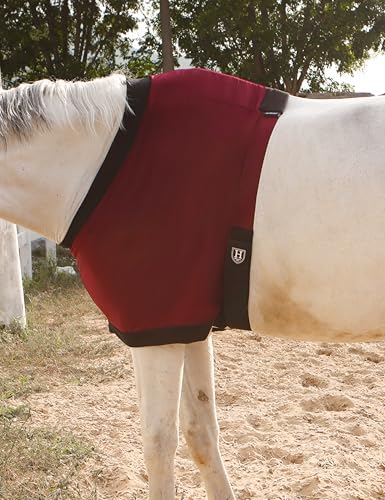 Protector de pecho para caballo borgoña talla M en tejido acolchado 8