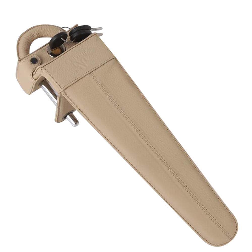 Dispositivo antifurto bloccasterzo con allarme per auto, camion, furgone, SUV, lega di alluminio e magnesio resistente con rivestimento in pelle e 3 chiavi, chiusura di sicurezza