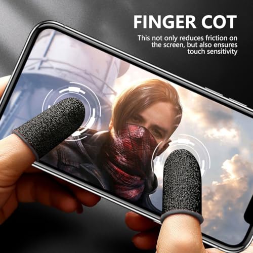 YAZWUR 20 Stück Mobile Gaming Finger Sleeve, Thumb Sleeve for Gaming, Fingerschutz Handschuhe mit Anti-Sweat Effekt, Fingerabdeckung für Touchscreen Spiel Mobile