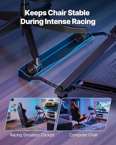 Image of VEVOR Racing Wheel Stand, Adjustable & Foldable Simulator Stand for Logitech G923 G920 G29 G27, Thrustmaster T300RS TX F458 T500RS T3PA-PRO(F1 /GT) Gaming Cockpit,Pedals Simulator NOT Included