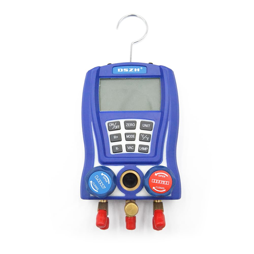 3S SuperSamaStore Grupo de manómetro digital universal, manómetro a baterías/pilas profesional para medición de la presión del gas refrigerante en instalaciones de aire acondicionado y climatizadores