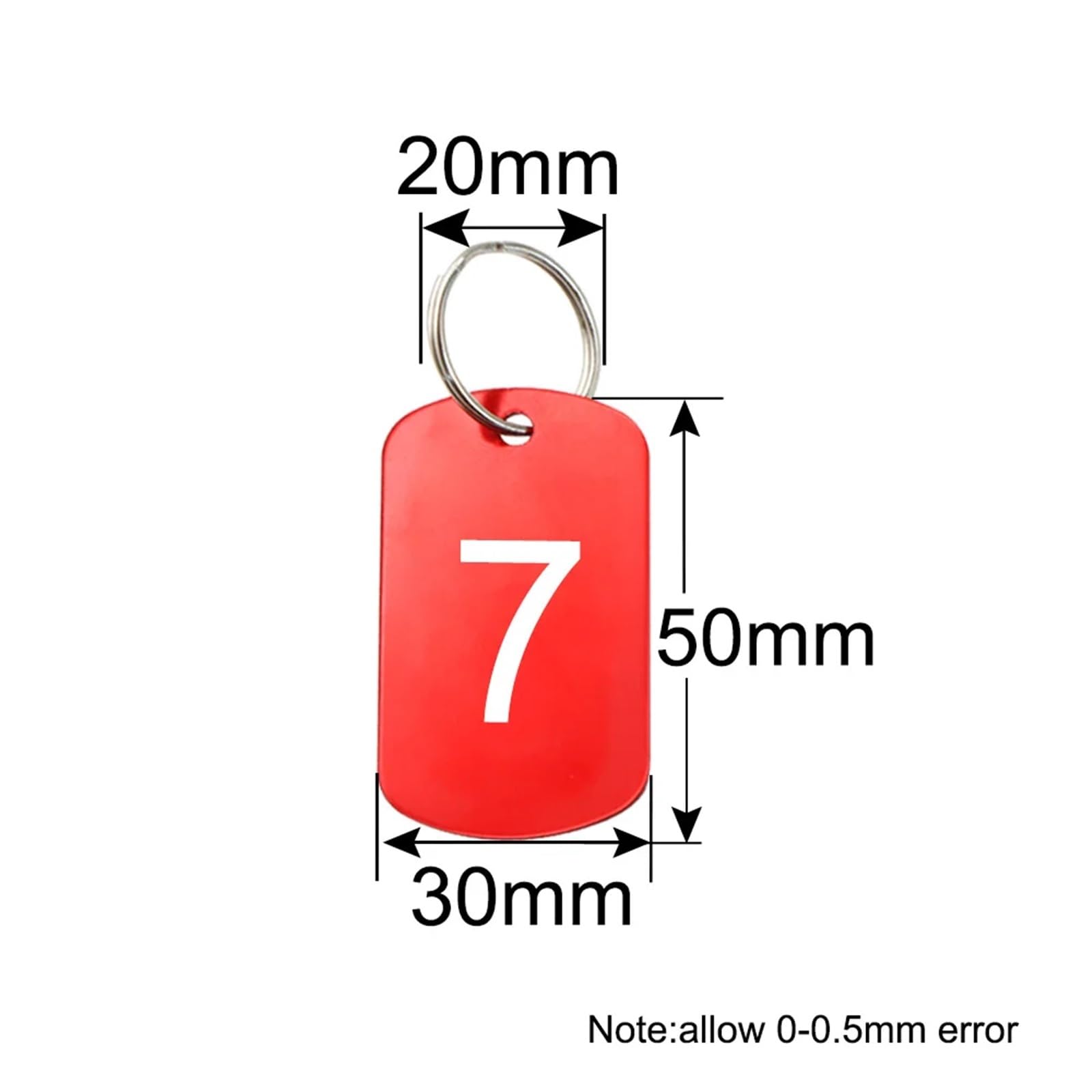 Plastikowe zawieszki z numerami Metalowe znaczniki z numerami Wielokolorowe 50x30 mm Numery 1-200 do breloka na dowód osobisty 1-50(Pink,100-200)