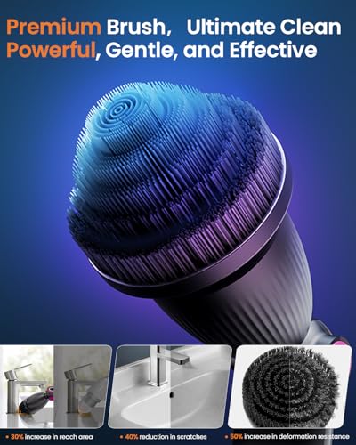 Image of Electric Spin Scrubber Replacement Brush Heads for Cordless Spin Scrubber, 3pcs Extra Brush Accessories Suitable for TECFUN S1 Pro & L1 Power Scrubber, Cleaning Brush for Tub,Tile,Floor-Black