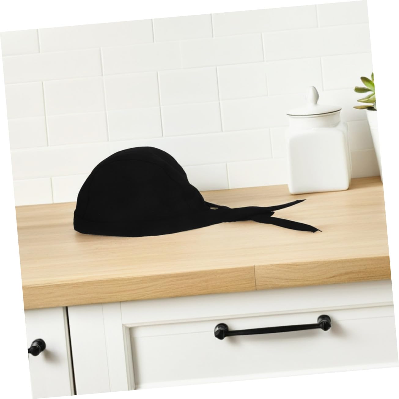 FOMIYES Cappello da Cuoco Elastico Nero 12 Pezzi in Cotone