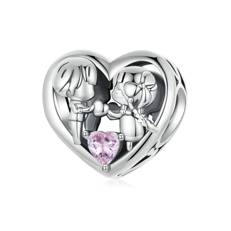 Charm Cuore Coppia Fidanzati Innamorati proposta di matrimonio in argento 925 - Les Folies per Pandora