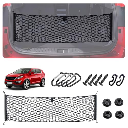 Image of Envelope Style Cargo Net for Kia Sportage 2023-2025 2026 Accessories, Rear Trunk SUV Mesh Cargo Net, Upgraded 5mm Bungee & Double-Layer Nylon Storage Tailgate Netting Grocery&Tools Holder Organizer